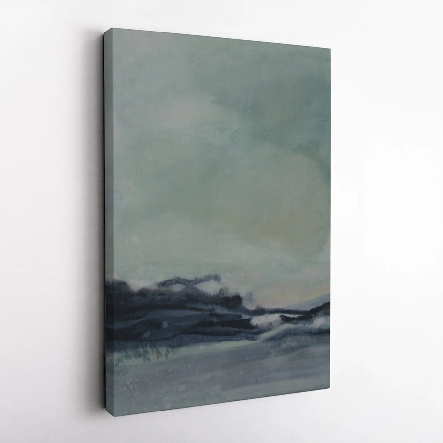 Abstract Landscape Vertical Canvas | Moody Watercolor Seascape Print | Premium Gallery Wrapped Wall Art | Modern Home Decor Gift