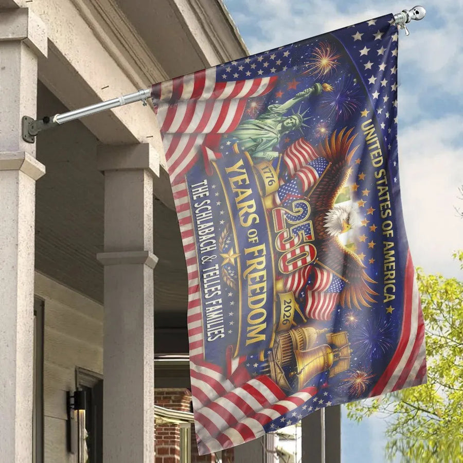 USA 250th Anniversary House Flag | 1776-2026 Years of Freedom Eagle Design | Double Sided Premium Polyester | Patriotic Commemorative Yard Decor Gift