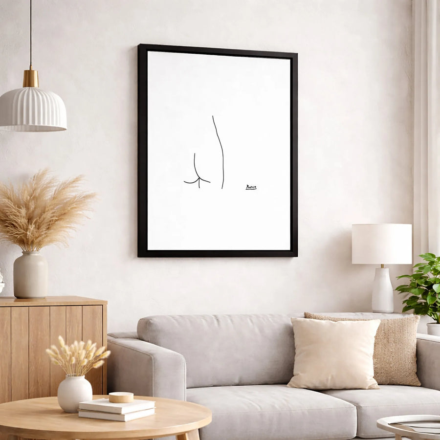 Minimalist Line Art Canvas | Abstract Body Silhouette Wall Decor | Premium 1.25-inch Gallery Wrap | Modern Bedroom & Bathroom Wall Art