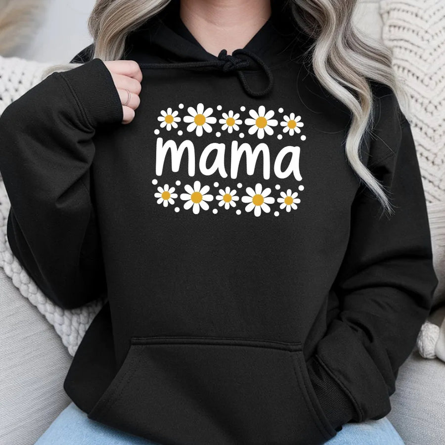 Floral Mama Hoodie | Cute Daisy Graphic Crewneck | Premium Soft Cotton Blend | Mother's Day Gift for New Mom