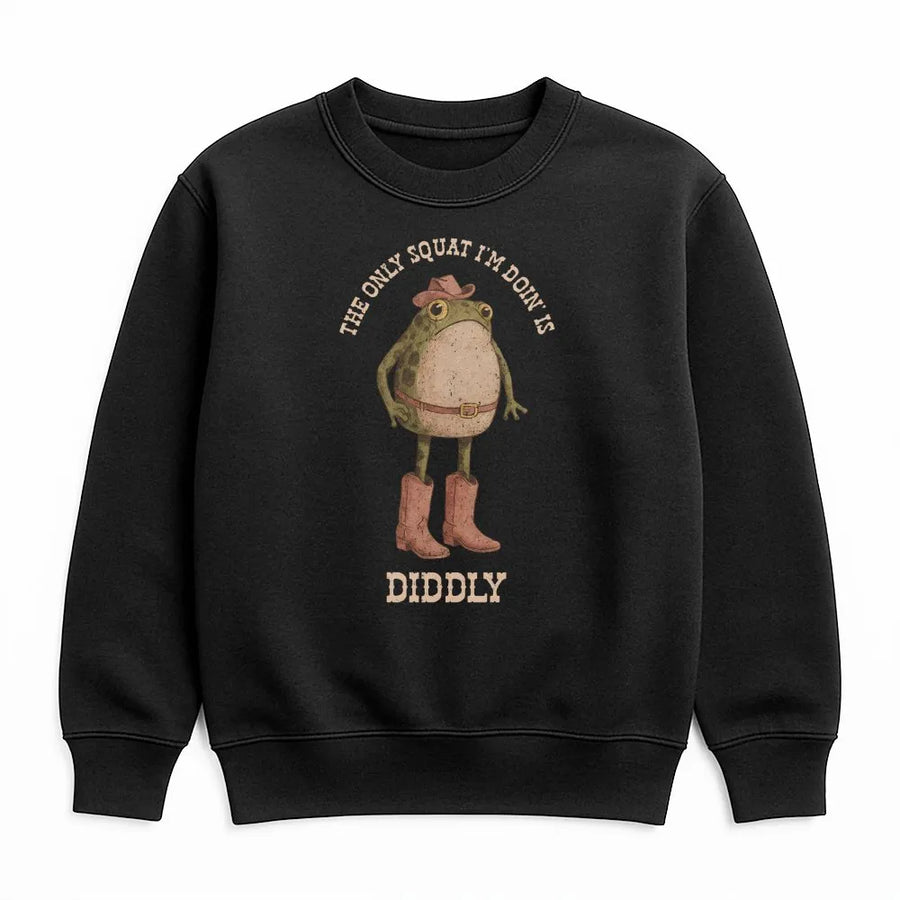 Cowboy Frog Sweatshirt | Funny Sarcastic Gym Humor Quote | Soft Unisex Pullover | Western Meme Gift for Lazy Workout Fans