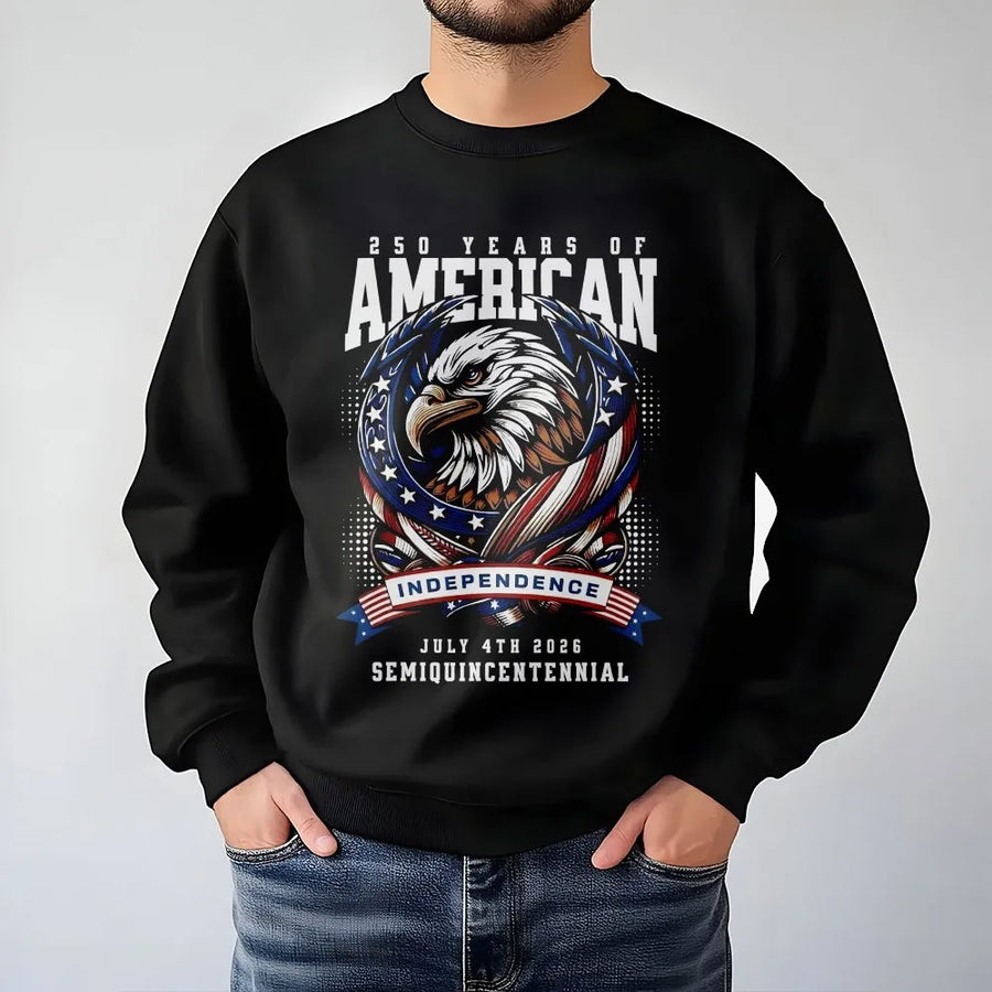 USA 250th Anniversary Sweatshirt | Patriotic Bald Eagle Flag Design | Premium Cotton Blend | July 4th 2026 Semiquincentennial Gift