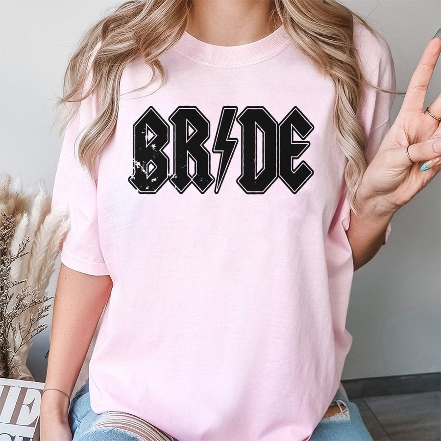 Bride T-Shirt | Distressed Rock Band Font Design | 100% Cotton Premium Quality | Fun Bachelorette Party Gift For Her