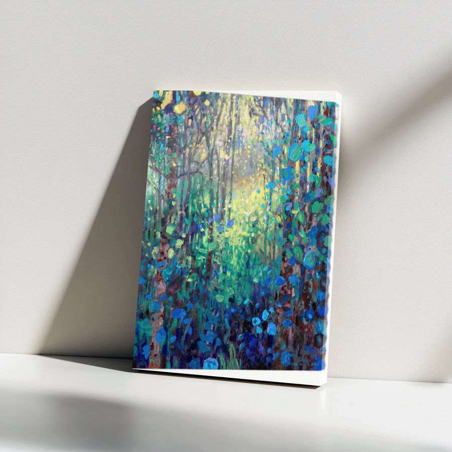 Abstract Forest Canvas Wall Art | Colorful Impressionist Woodland Print | Premium Thick Gallery Wrap | Living Room & Office Decor Gift