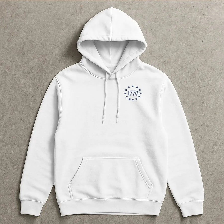 1776 Hoodie | American Revolution 13 Stars Design | Premium Cotton | Patriotic Gift for Men & History Buffs