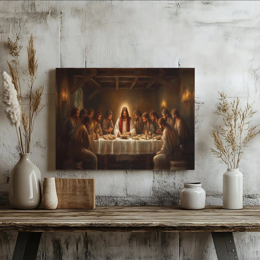 The Last Supper Canvas Wall Art | Realistic Jesus Christ Painting | Premium Fade-Resistant Print | Christian Home Decor Religious Gift