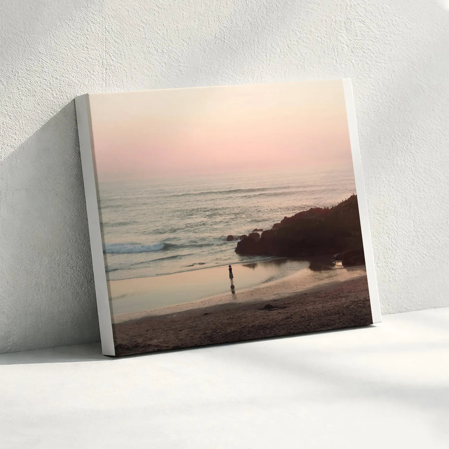 Serene Ocean Sunset Canvas Art | Minimalist Coastal Photography Print | Premium Fade-Resistant Canvas | Peaceful Living Room Wall Decor Gift