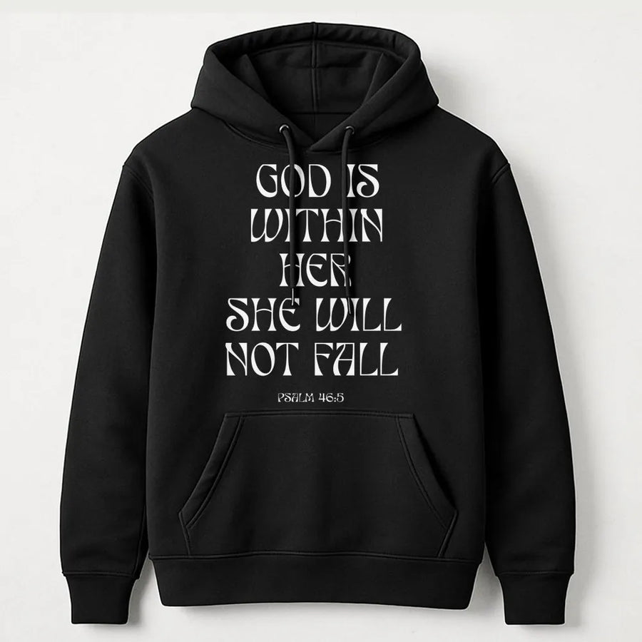 God Is Within Her Hoodie | Psalm 46:5 Aesthetic Christian Gift | Premium Soft Cotton Blend | Faith-Based Religious Apparel For Women