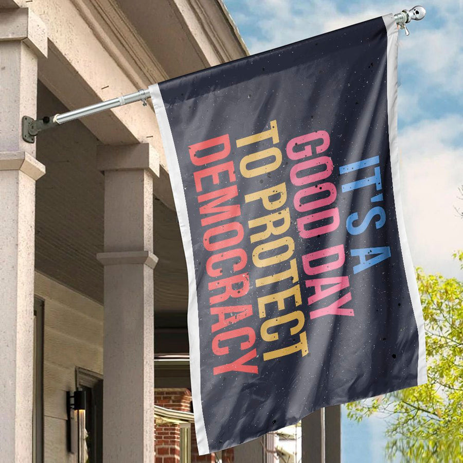 Protect Democracy House Flag | Colorful Civic Message Banner | Premium Fade-Resistant Polyester | Patriotic Home Decor Gift