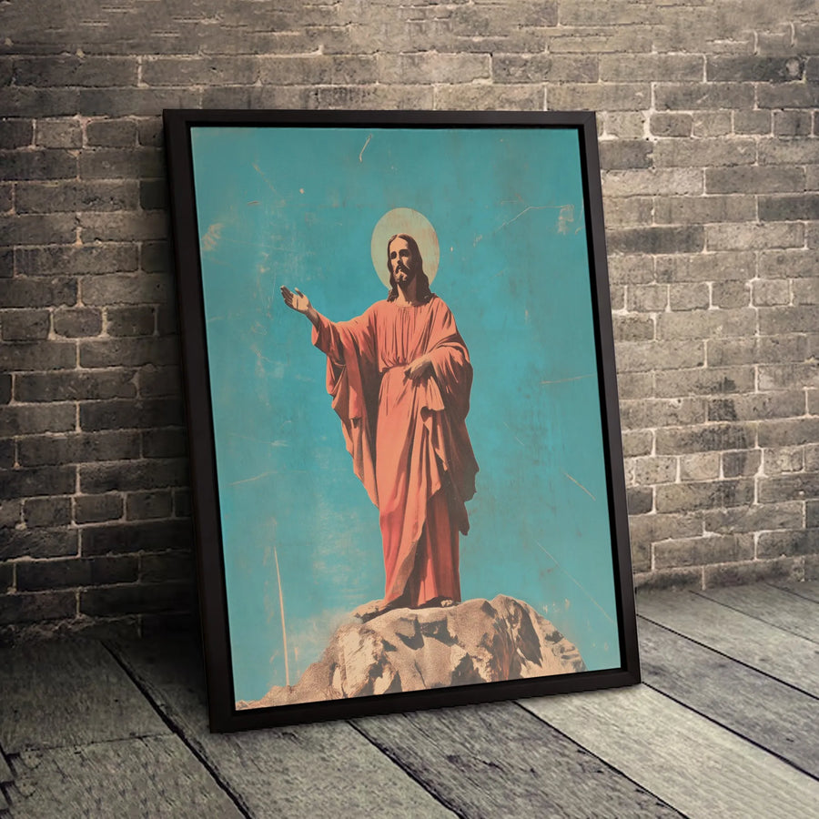 Jesus Christ Canvas Print | Vintage Style Religious Wall Art | 1.25 Inch Gallery Profile | Spiritual Home Decor Gift