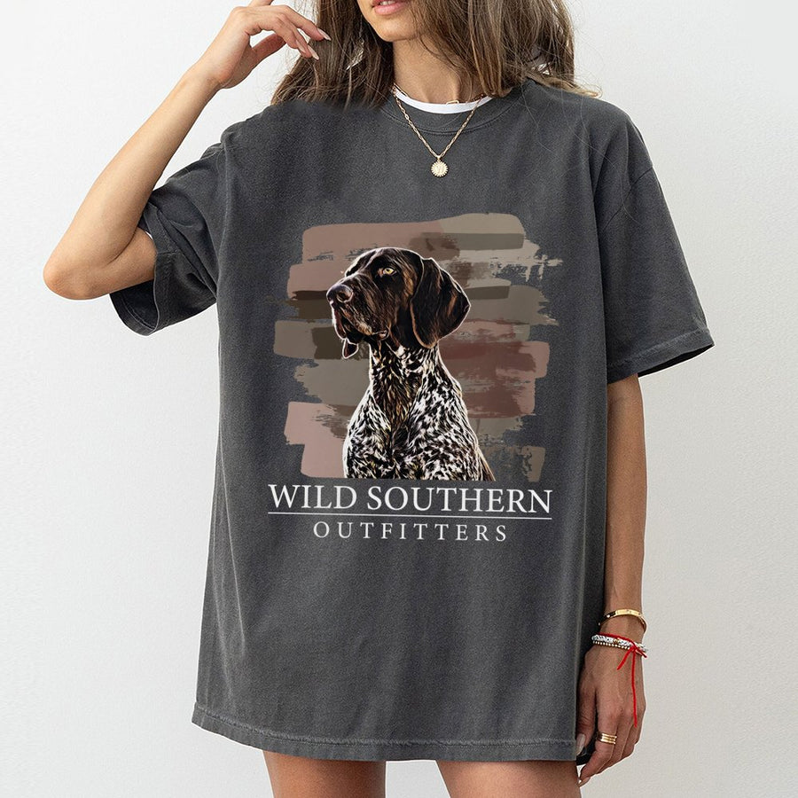 German Shorthaired Pointer T-Shirt | Rustic Hunting Dog Graphic | 100% Cotton Premium Apparel | Gift for Outdoorsmen and Dog Lovers