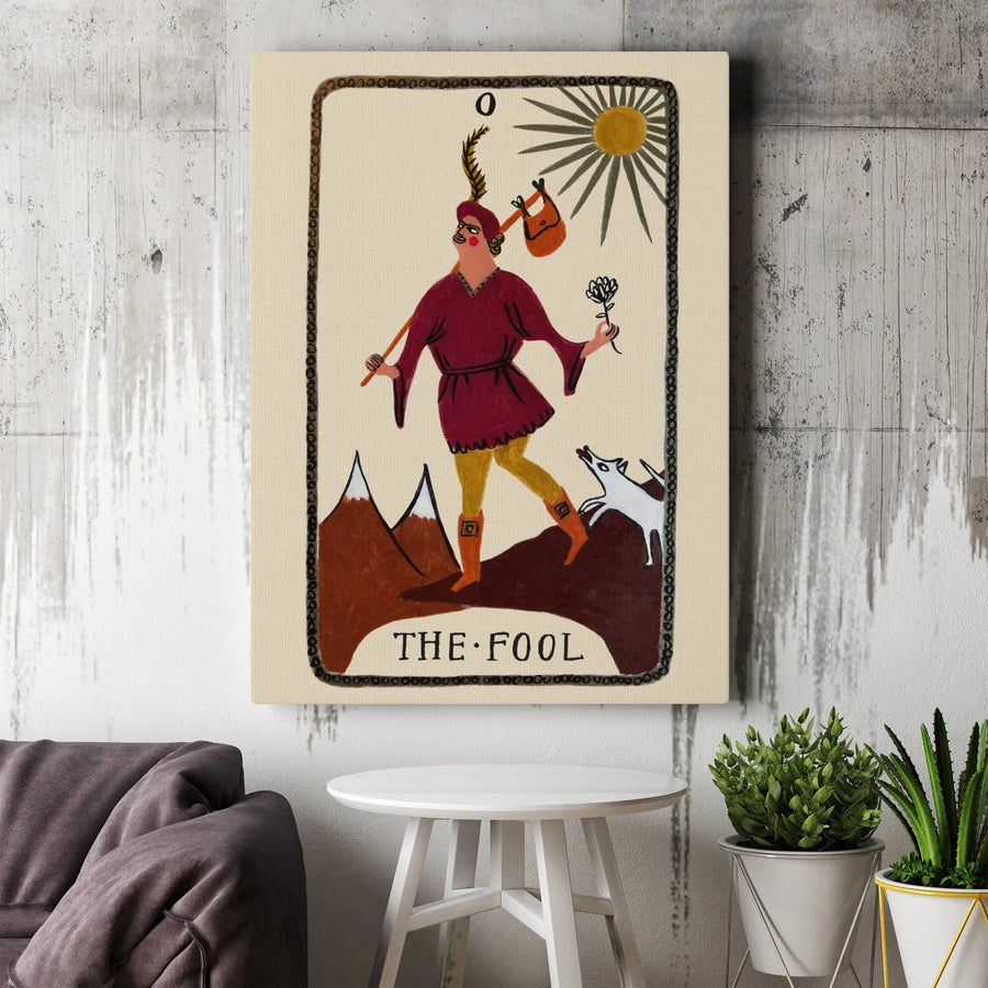 The Fool Tarot Card Canvas Print | Unique Boho Wall Art | Premium Gallery-Wrapped Quality | Occult Home Decor Gift for Spiritual Seekers