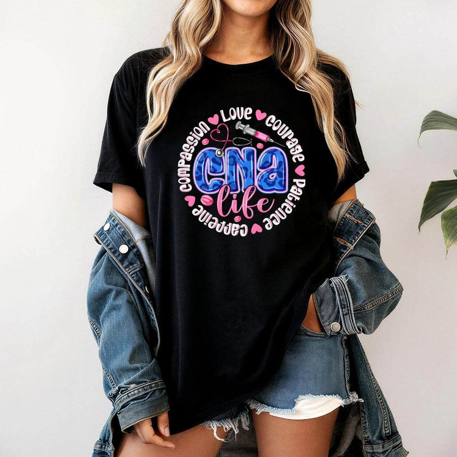 CNA Life T-Shirt | Certified Nursing Assistant Medical Graphic | 100% Cotton Premium Tee | Unique Gift for Healthcare Workers and Nurses