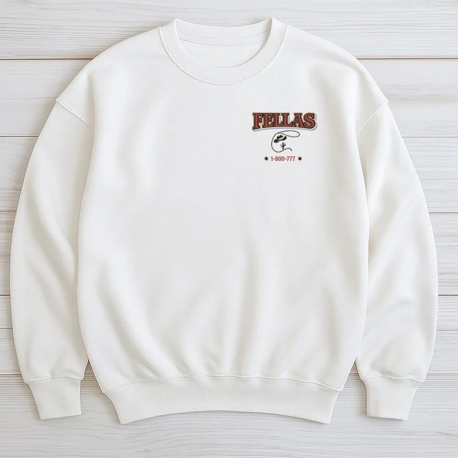 Retro Western Fellas Sweatshirt | Vintage Cowboy Rodeo Graphic Tee | 100% Soft Cotton | Unisex Country Western Gift for Men and Women