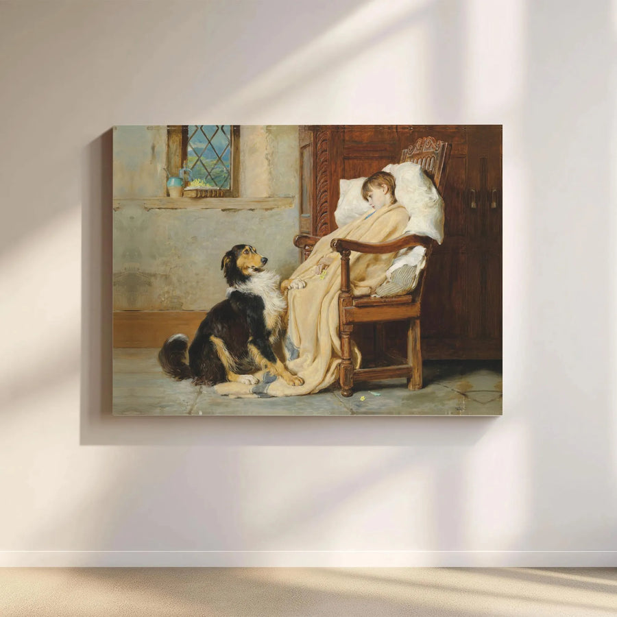 A Special Pleader Canvas Art | Charles Burton Barber Classic Oil Painting | Gallery-Wrapped Sturdy Wood Frame | Traditional Dog Lover Home Decor Gift