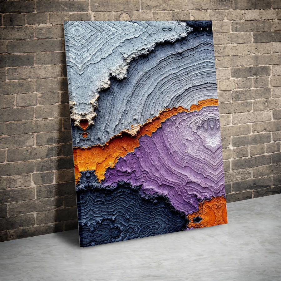Abstract Geode Canvas Wall Art | 3D Textured Mineral Strata | Gallery Quality Canvas Print | Modern Office & Living Room Decor Gift
