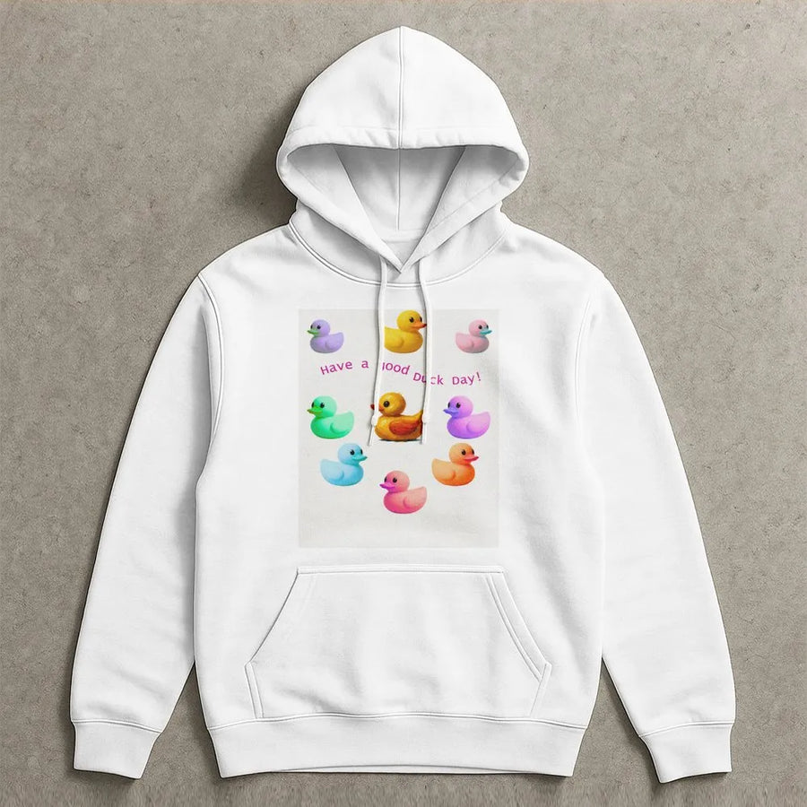 Funny Duck Hoodie | 'Have a Good Duck Day' Pun Graphic | Premium Cotton-Blend Sweatshirt | Sarcastic Novelty Gift for Adults