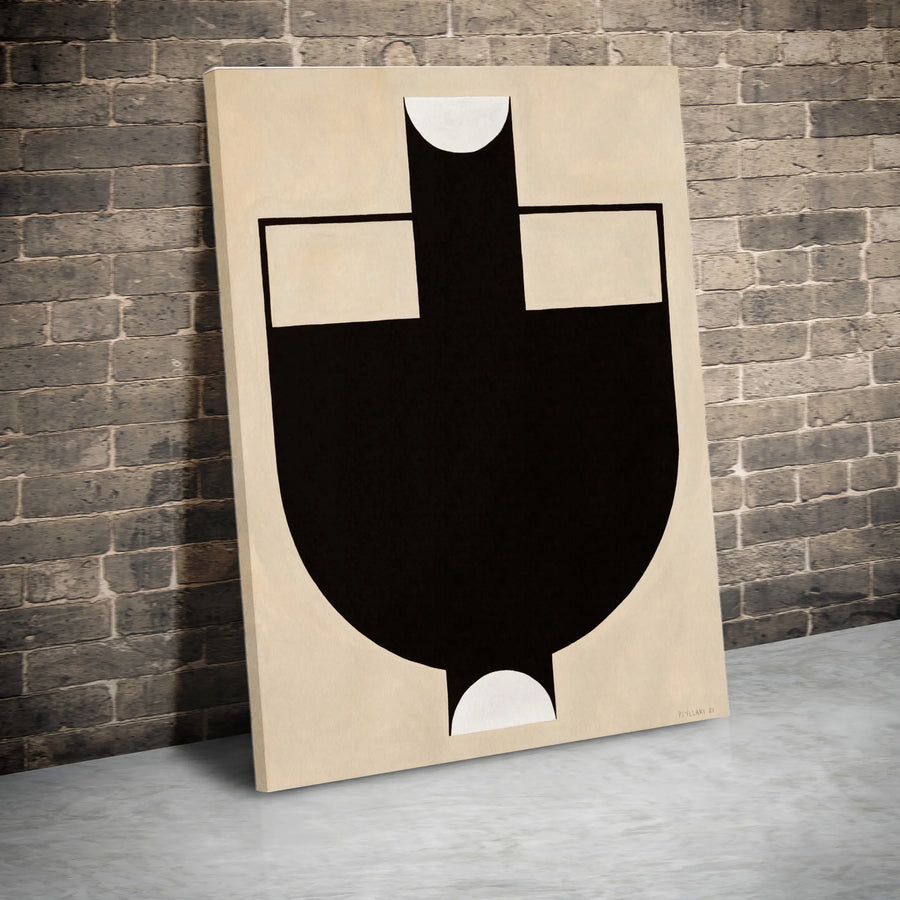 Abstract Vase Canvas Wall Art | Minimalist Geometric Silhouette Print | Premium Frameless Gallery Canvas | Modern Home Decor Gift