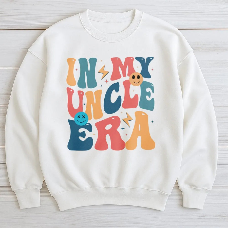 In My Uncle Era Sweatshirt | Funny Retro Groovy Graphic Tee | Soft Cotton Shirt | Best Uncle Birthday Gift for Men