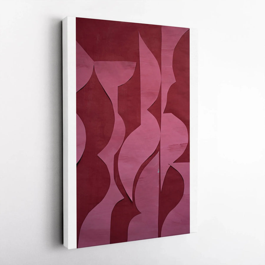 Modern Abstract Canvas Print | Red Monochrome Organic Shapes Wall Art | Premium 1.25" Thick Gallery Wrap | Minimalist Home & Office Decor Collector's Piece