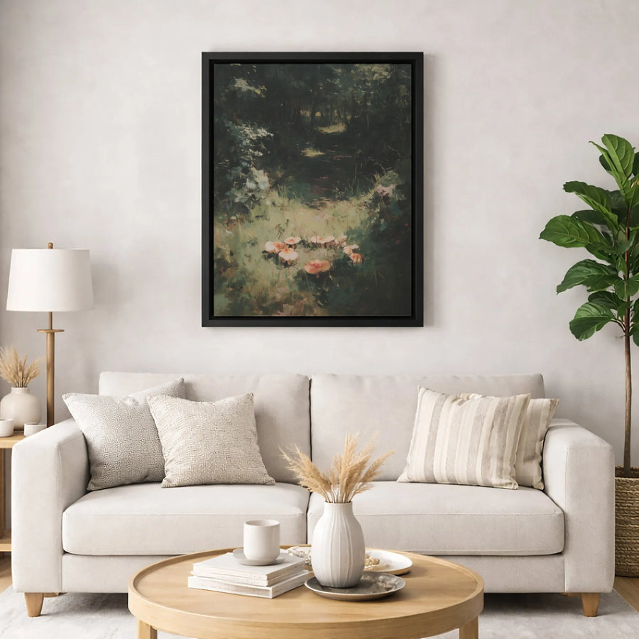 Mushroom Forest Canvas Art | Impressionist Woodland Nature Print | Premium Fade-Resistant Decor | Whimsical Botanical Wall Art for Home