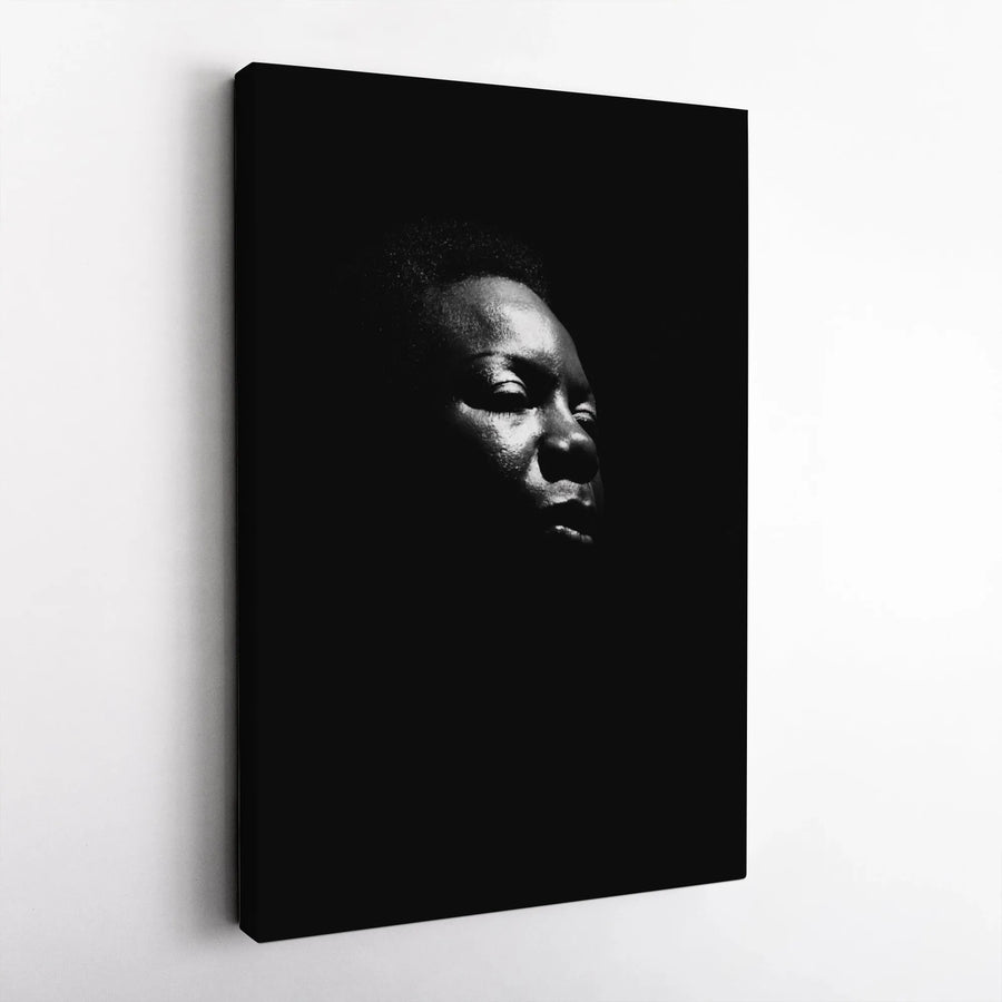 Black And White Portrait Wall Art | Dramatic Fine Art Photography Canvas | 1.25 Inch Gallery Wrap | Modern Minimalist Home Decor Gift