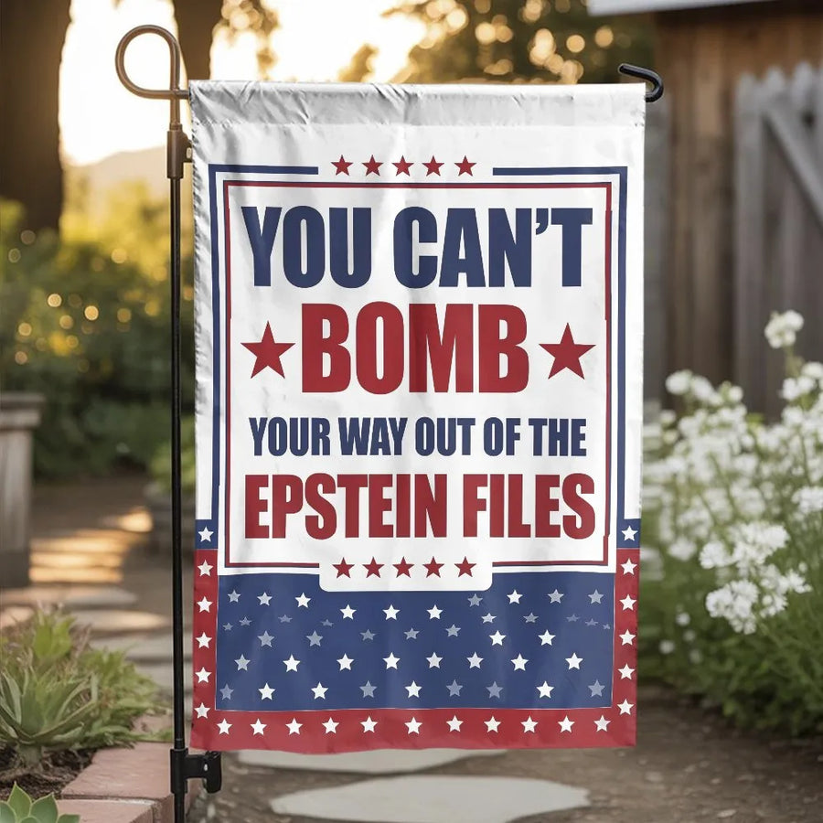 Epstein Files Garden Flag | Patriotic Political Commentary | Weather-Resistant Double-Sided Fabric | Funny Outdoor Yard Decor Gift