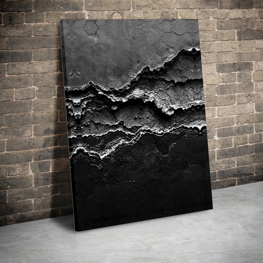 Abstract Canvas Wall Art | Textured Monochrome Geode Print | Premium Fade-Resistant Ink | Modern Home & Office Decor Gift