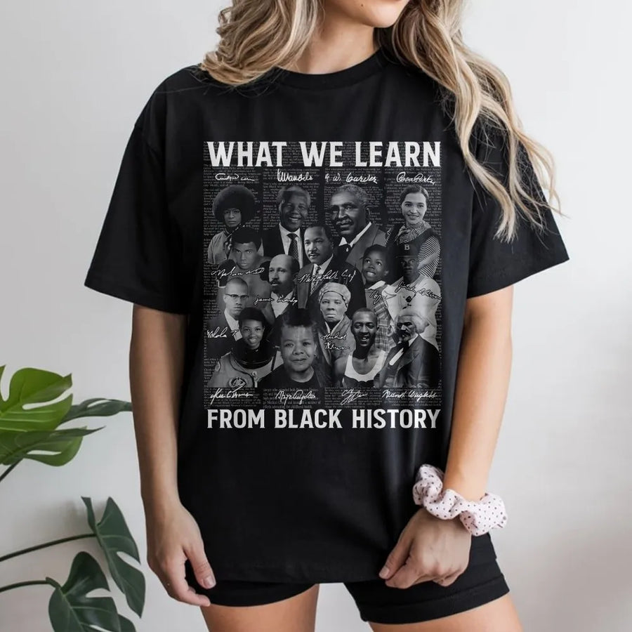 Black History Month T-Shirt | Iconic Figures Collage Graphic Print | Premium Soft Cotton Unisex Tee | Inspirational African American Heritage Gift