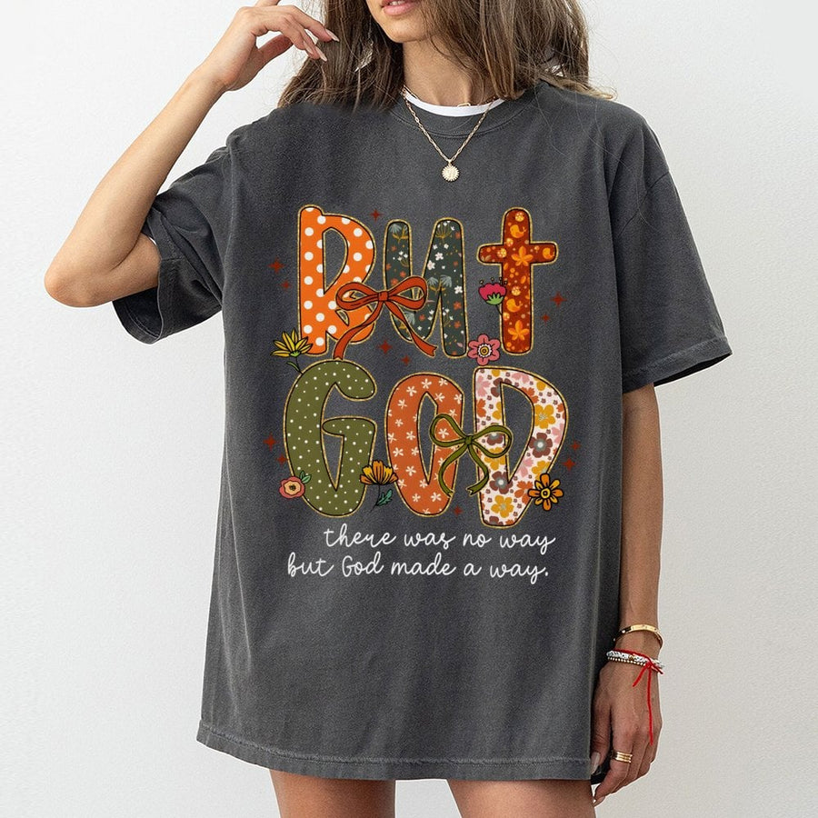 But God Christian T-Shirt | Floral Coquette Bow Graphic Tee | Premium 100% Cotton Apparel | Faith-Based Gift for Women & Believers
