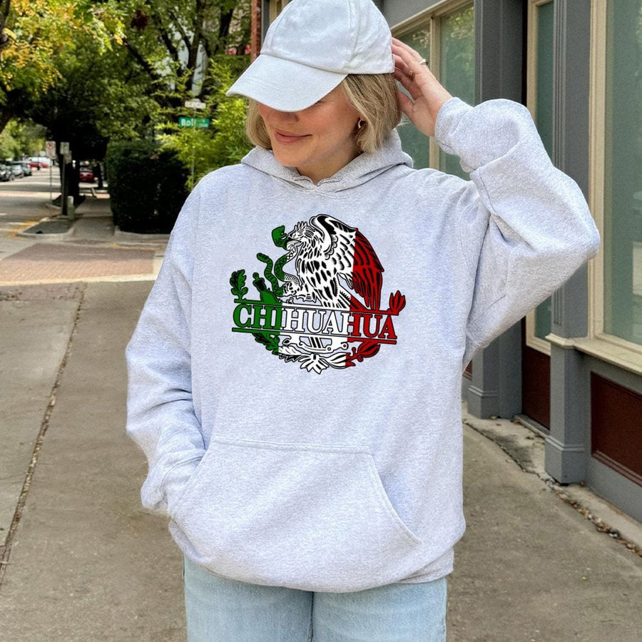 Chihuahua Mexico Hoodie | Mexican Eagle Flag Emblem | Soft Cotton-Poly Blend | Premium Heritage Gift For Him and Her