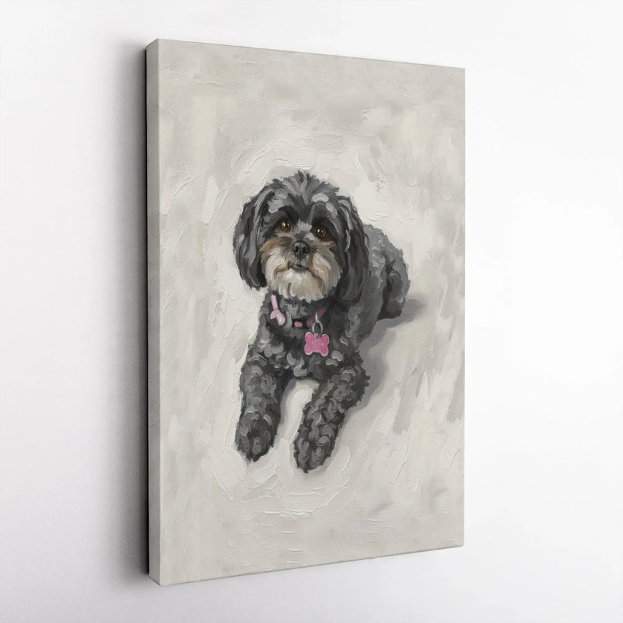 Havanese Shih Tzu Canvas Print | Painterly Dog Portrait Wall Art | Premium Gallery Wrap Canvas | Collector's Gift for Dog Mom