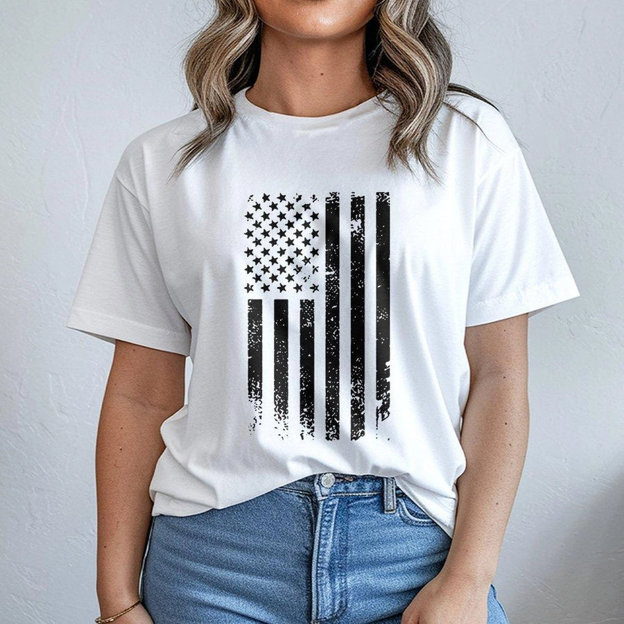 Distressed American Flag T-Shirt | Grunge Style USA Patriotic Graphic | 100% Cotton Premium Tee | Independence Day Gift For Men And Women