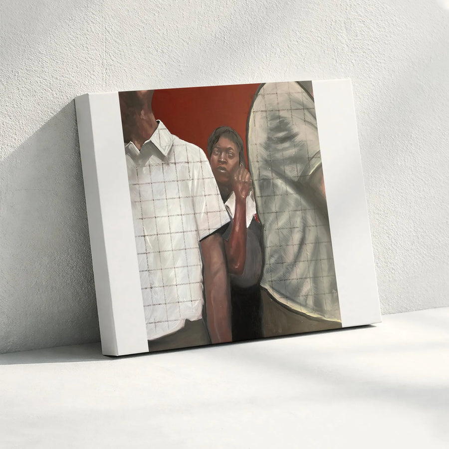 African American Art Canvas | Modern Figurative Painting Print of an Intimate Moment | Premium Gallery Wrap Wall Art | Contemporary Home & Office Decor Gift