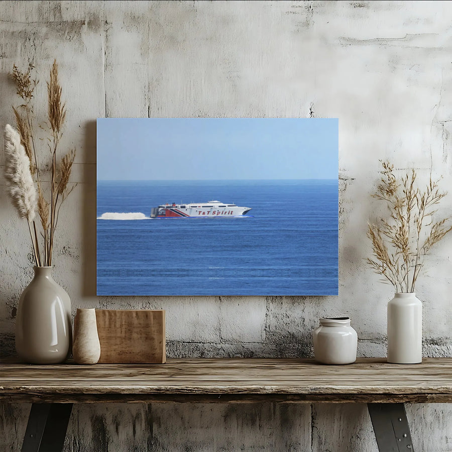 T&T Spirit Ferry Canvas Print | Caribbean Catamaran Ocean Wall Art | Premium Gallery-Wrapped Nautical Decor | Gift for Boat Enthusiasts