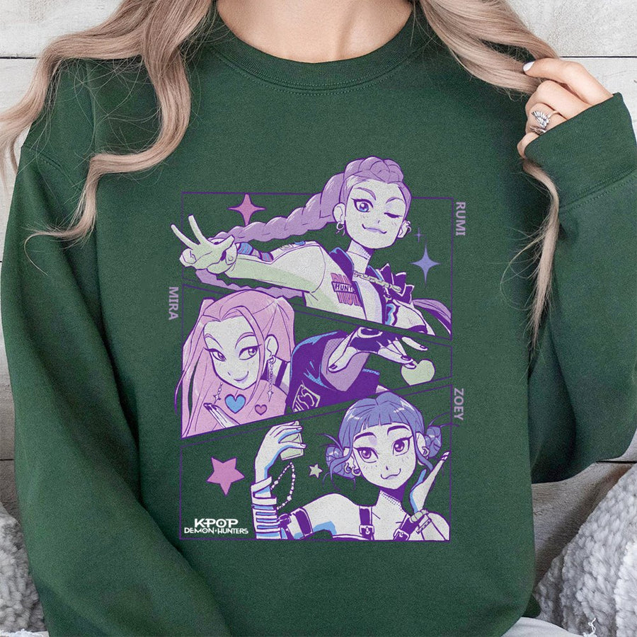 Kpop Demon Hunters Sweatshirt | Anime Style Idol Group Graphic | Premium Cotton Blend | Gift For Kpop Fans And Manga Lovers