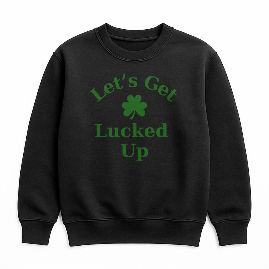 Let's Get Lucked Up Sweatshirt | Funny St Patrick's Day Shamrock Shirt | Premium Cotton Blend Crewneck | Cute Holiday Party Gift for Her