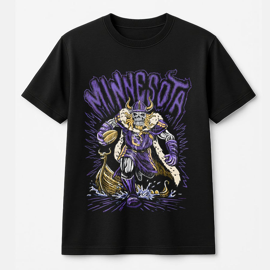 Minnesota Skeleton Viking Football Player T-Shirt