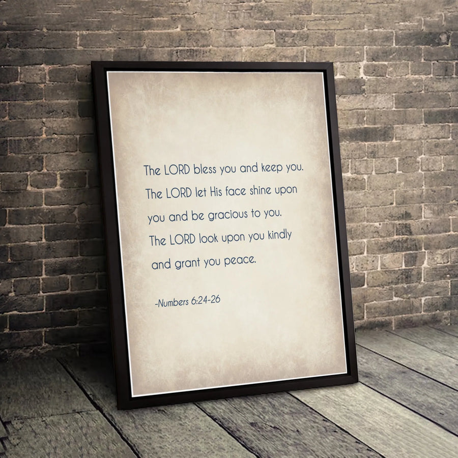 Numbers 6:24-26 Bible Verse Canvas | The Lord Bless You and Keep You Wall Art | Premium Gallery-Wrapped Scripture Print | Christian Home Decor Gift
