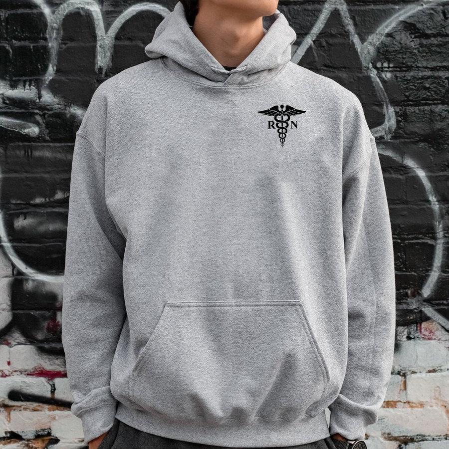 Registered Nurse RN Hoodie | Minimalist Caduceus Medical Symbol | Soft Cotton-Blend Sweatshirt | Nursing Student Graduation Gift