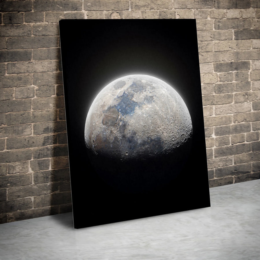 Full Moon Canvas Wall Art | High Definition Lunar Crater Print | Premium Gallery Wrap 1.25" Profile | Celestial Space Decor for Modern Home
