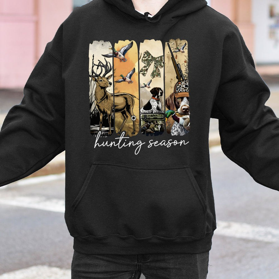 Hunting Season Hoodie | Duck Hunter Deer Graphic | Premium Cotton Blend | Gift for Outdoor Enthusiasts Women Men