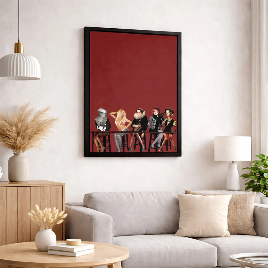 Eclectic Women Through Time Canvas | Retro Fashion History Art Collage | Premium 1.25-Inch Gallery Wrap | Unique Gift for Her Home Decor