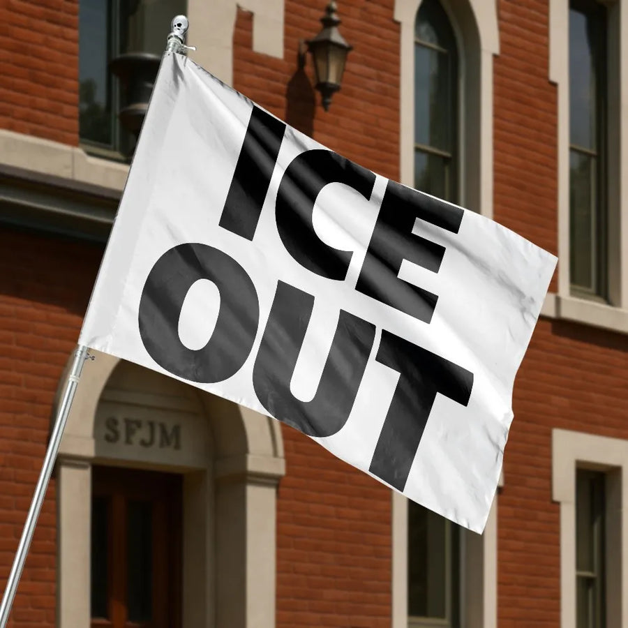 ICE Out House Flag | Bold Minimalist Protest Banner | Premium Weather-Resistant Polyester | Political Yard Decor Gift for Activists