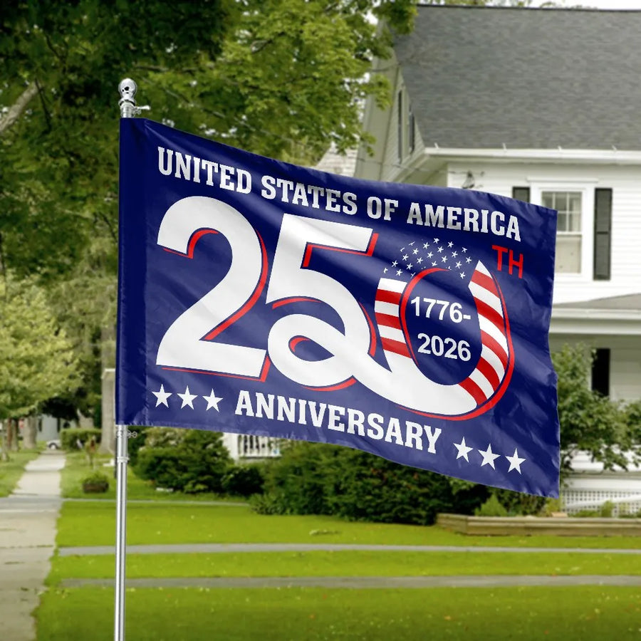 USA 250th Anniversary House Flag | Commemorative 1776-2026 Yard Banner | Double Sided Weather Resistant Polyester | Patriotic Home Decor Gift