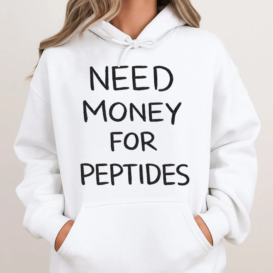 Need Money For Peptides Hoodie | Funny Gym Workout Quote | Cotton-Polyester Blend | Premium Fitness Enthusiast Gift