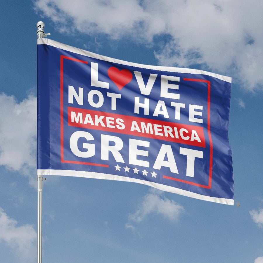 Love Not Hate Makes America Great Flag | Double-Sided Social Statement Banner | Durable Premium Polyester Decor | Patriotic Outdoor Yard Sign