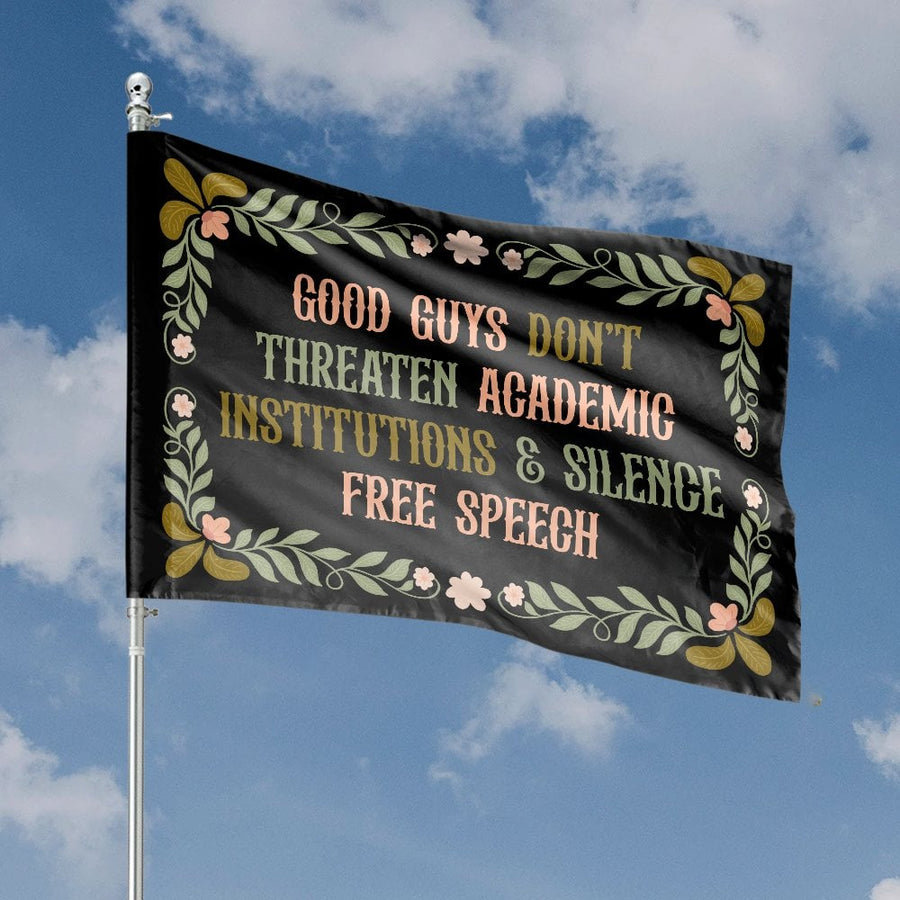 Free Speech Advocacy House Flag | Floral Academic Protest Banner | Premium Weather-Resistant Polyester | Home Decor Gift
