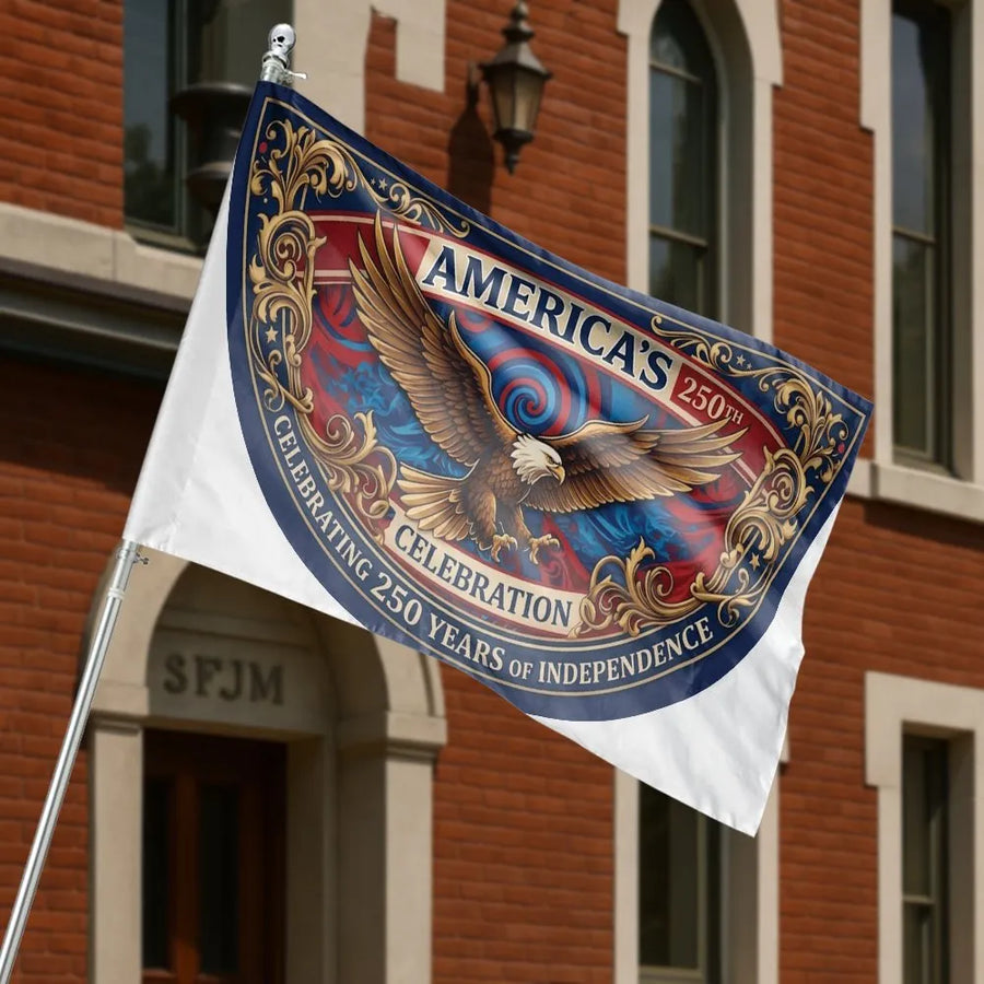 America 250th Anniversary Flag | Patriotic Eagle Commemorative Design | Weather-Resistant Outdoor Banner | Collector's Yard & Porch Decor