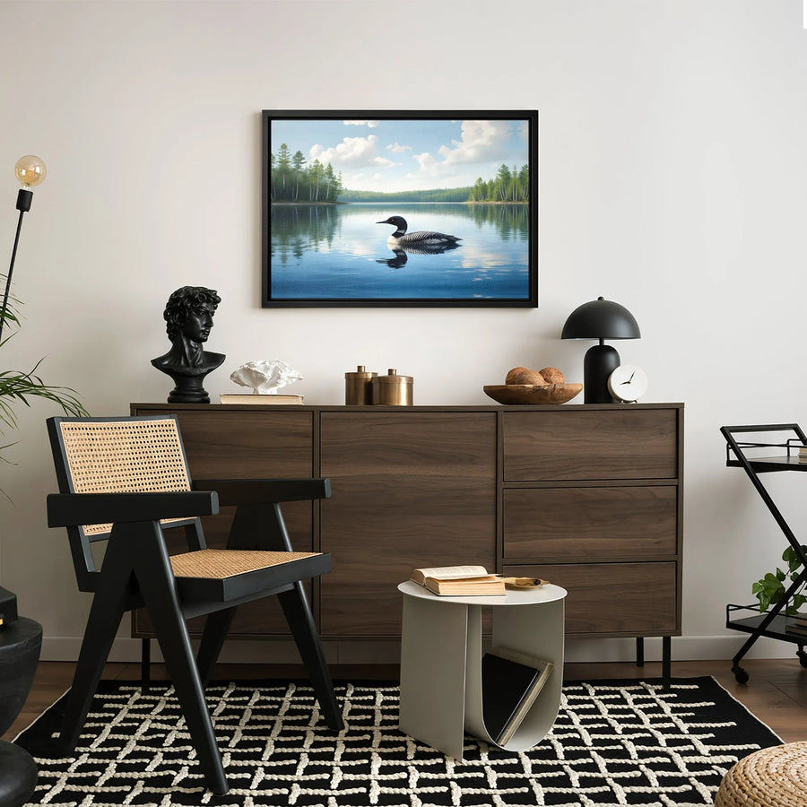 Common Loon Canvas Art | Serene Lake Landscape Wall Decor | Premium 1.25-Inch Gallery Wrap | Nature Lover Gift & Wildlife Wall Art